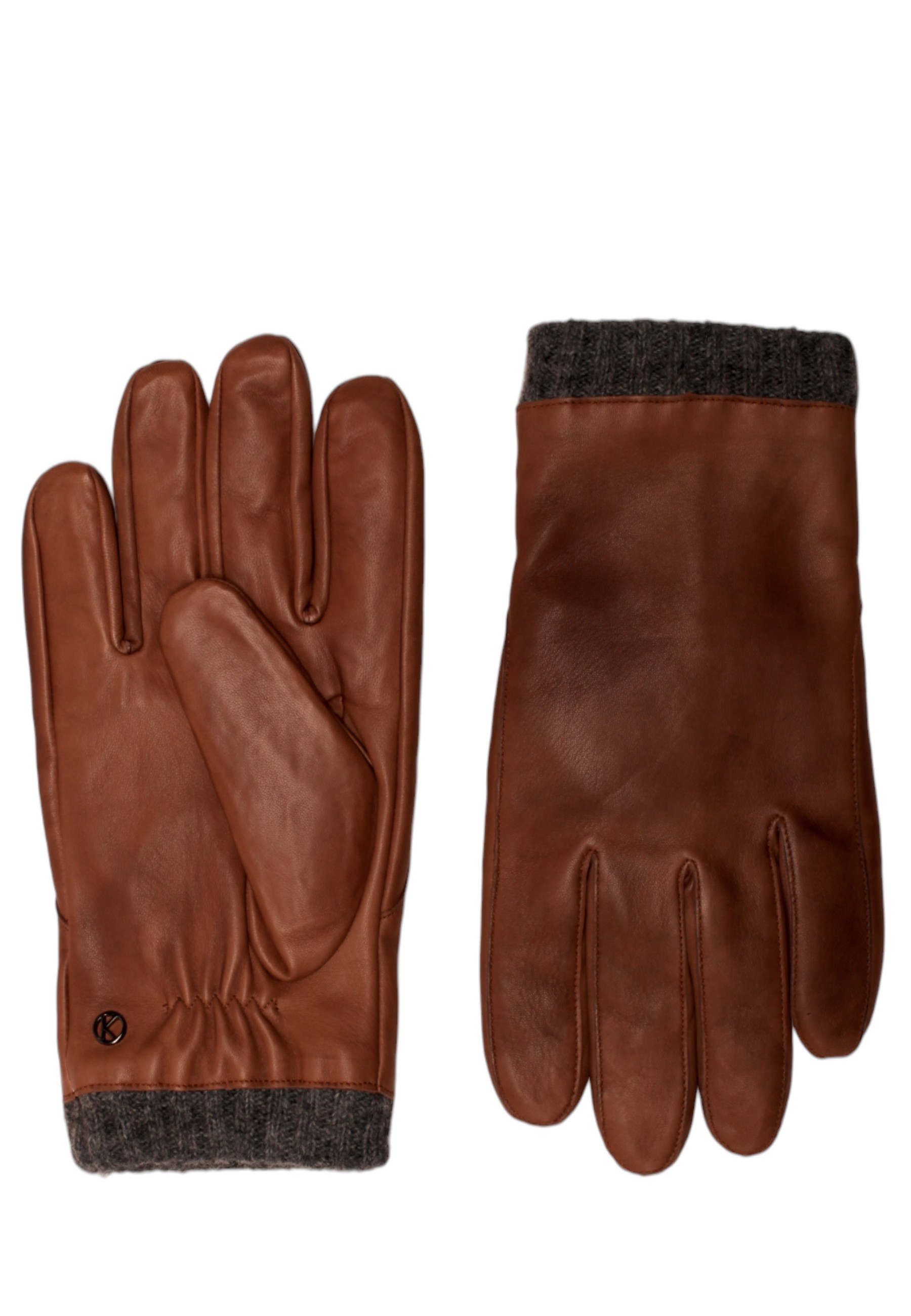 Herrenhandschuh Rasmus in medium brown Vorder und Rückseite