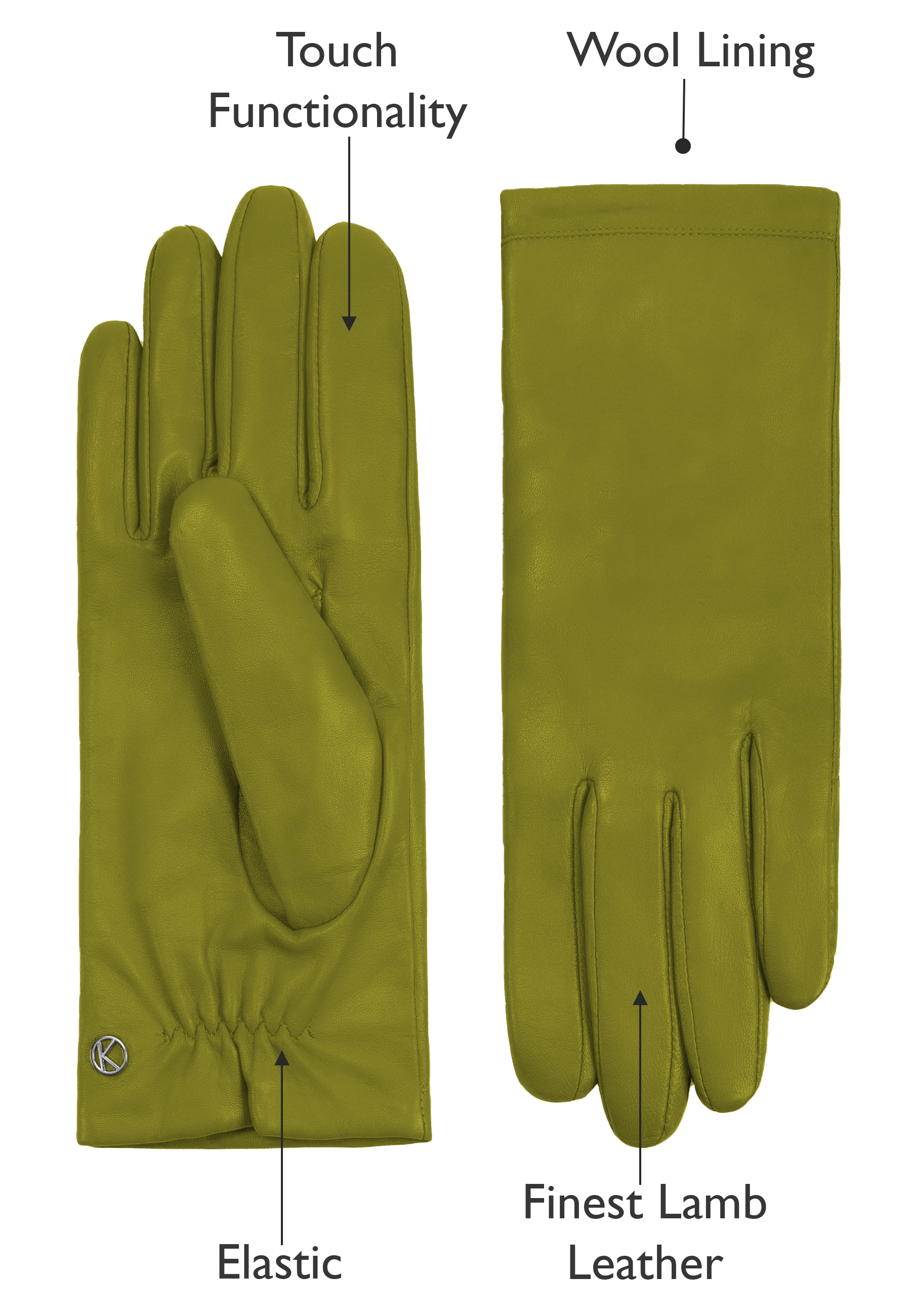 Kessler CHELSEA Lederhandschuh Damen lime Leder Kessler CHELSEA Lederhandschuh Damen lime Leder