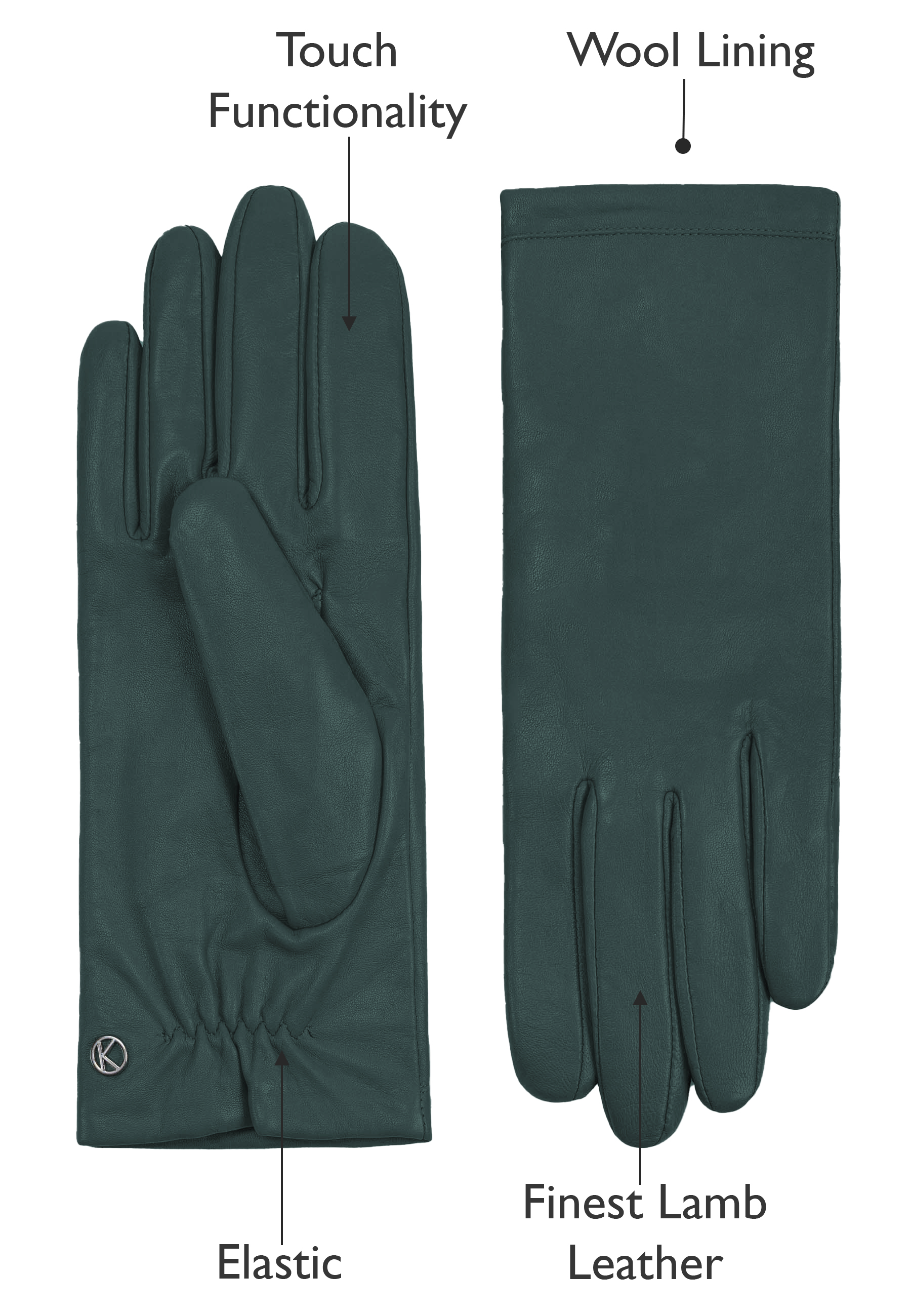 Kessler CHELSEA Lederhandschuh Damen forest green Leder Kessler CHELSEA Lederhandschuh Damen forest green Leder